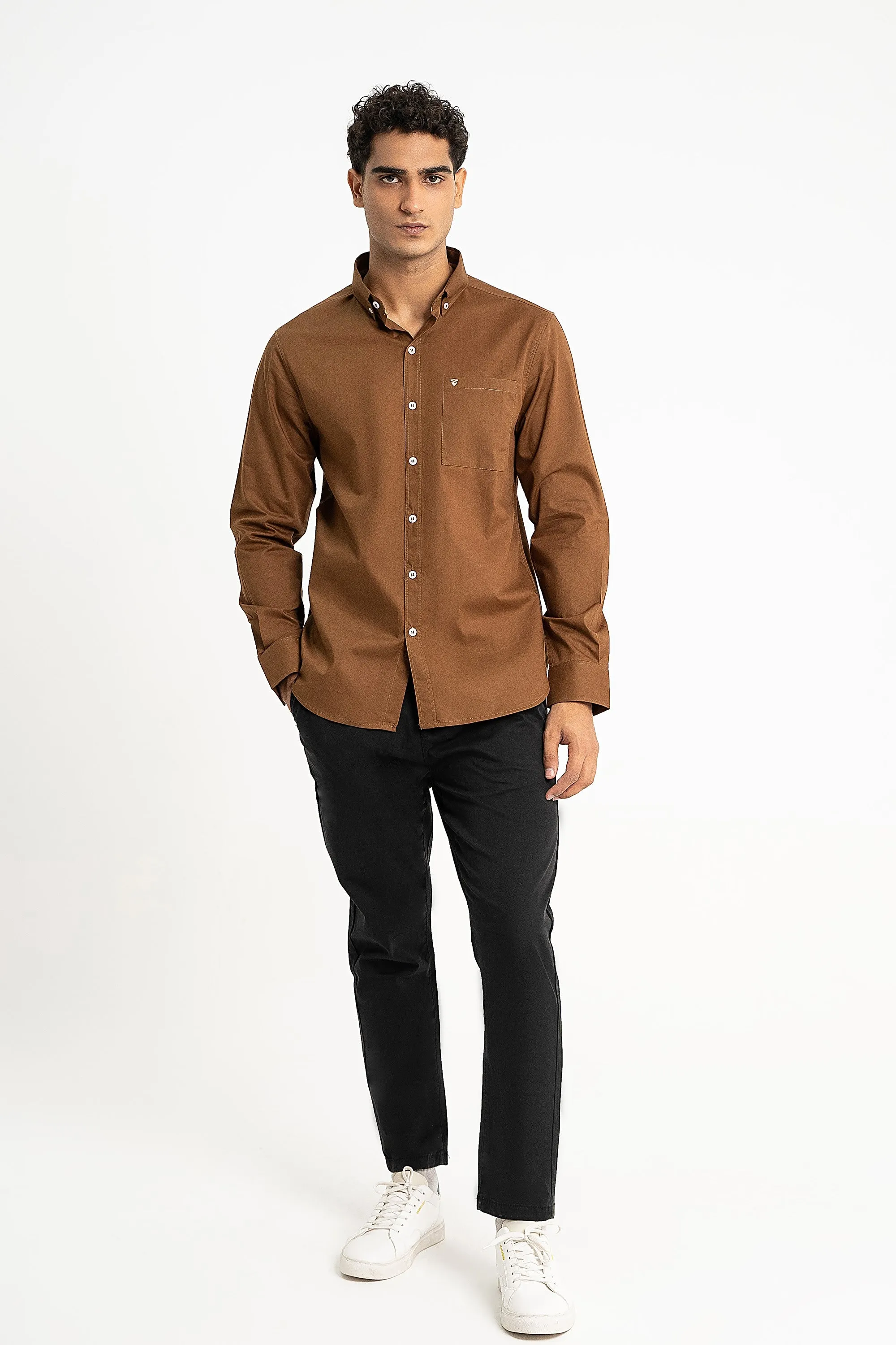 Brown Cotton Shirt