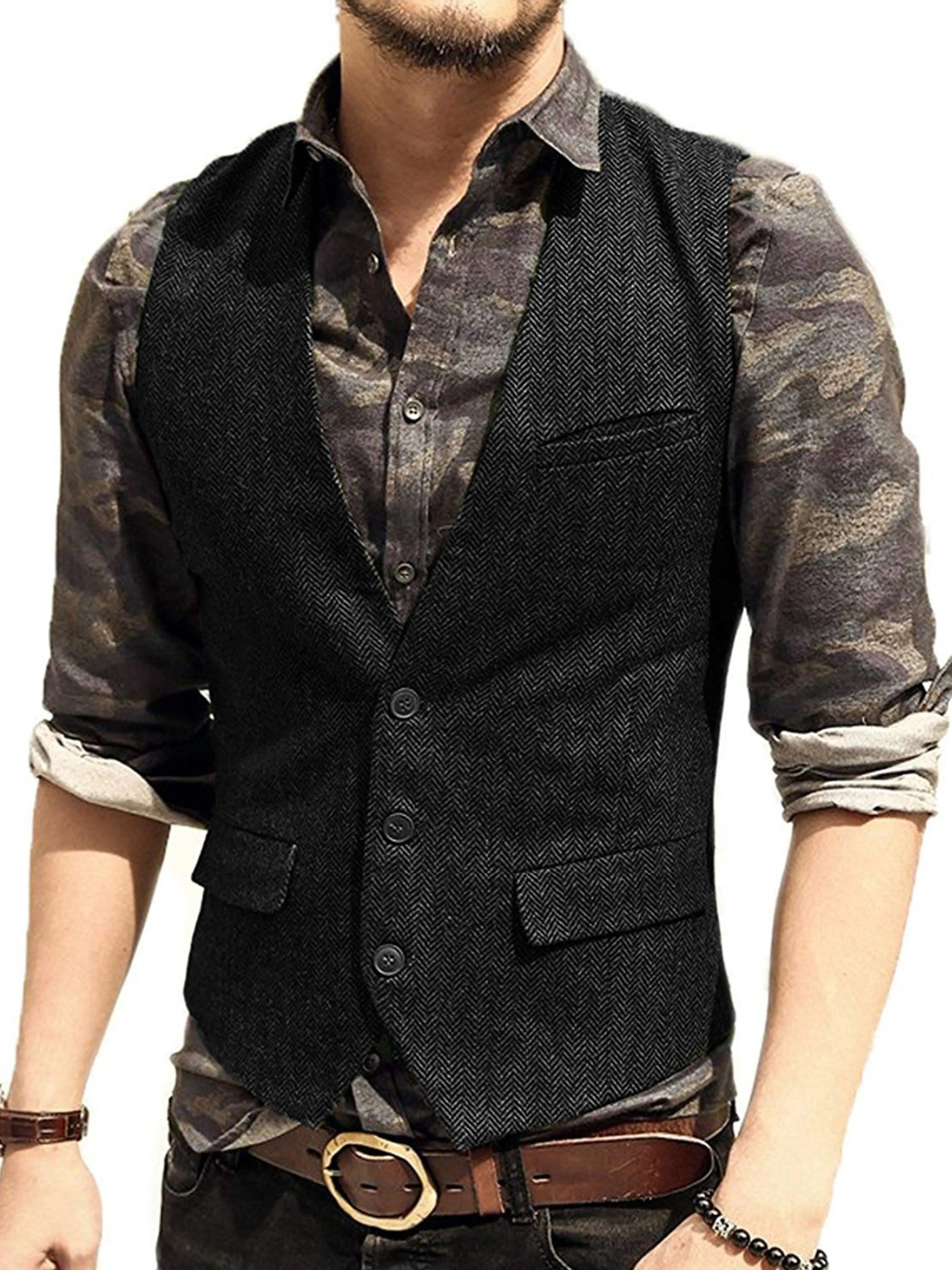 Casual Slim Fit Single Breasted Suit Vest