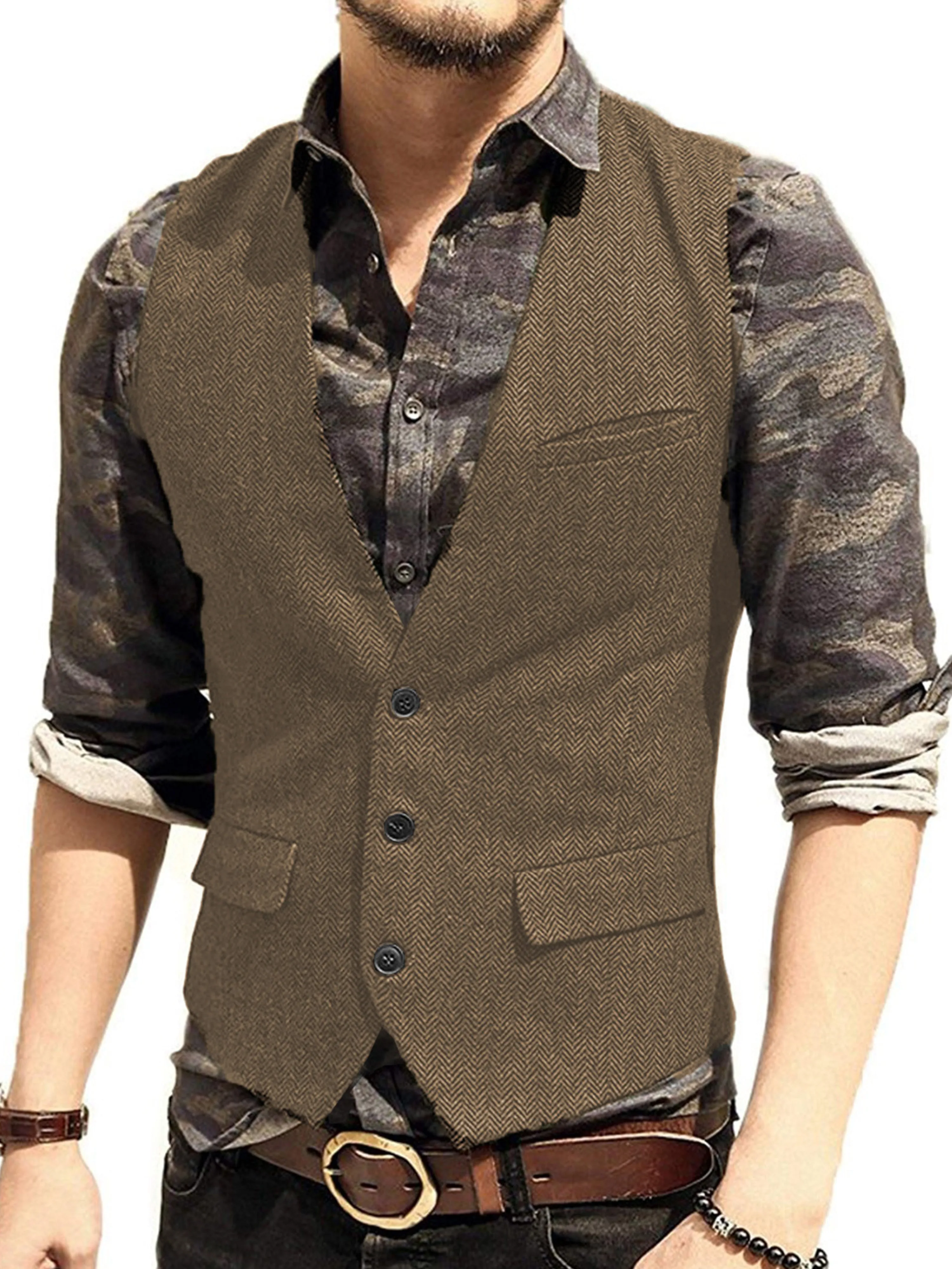 Casual Slim Fit Single Breasted Suit Vest