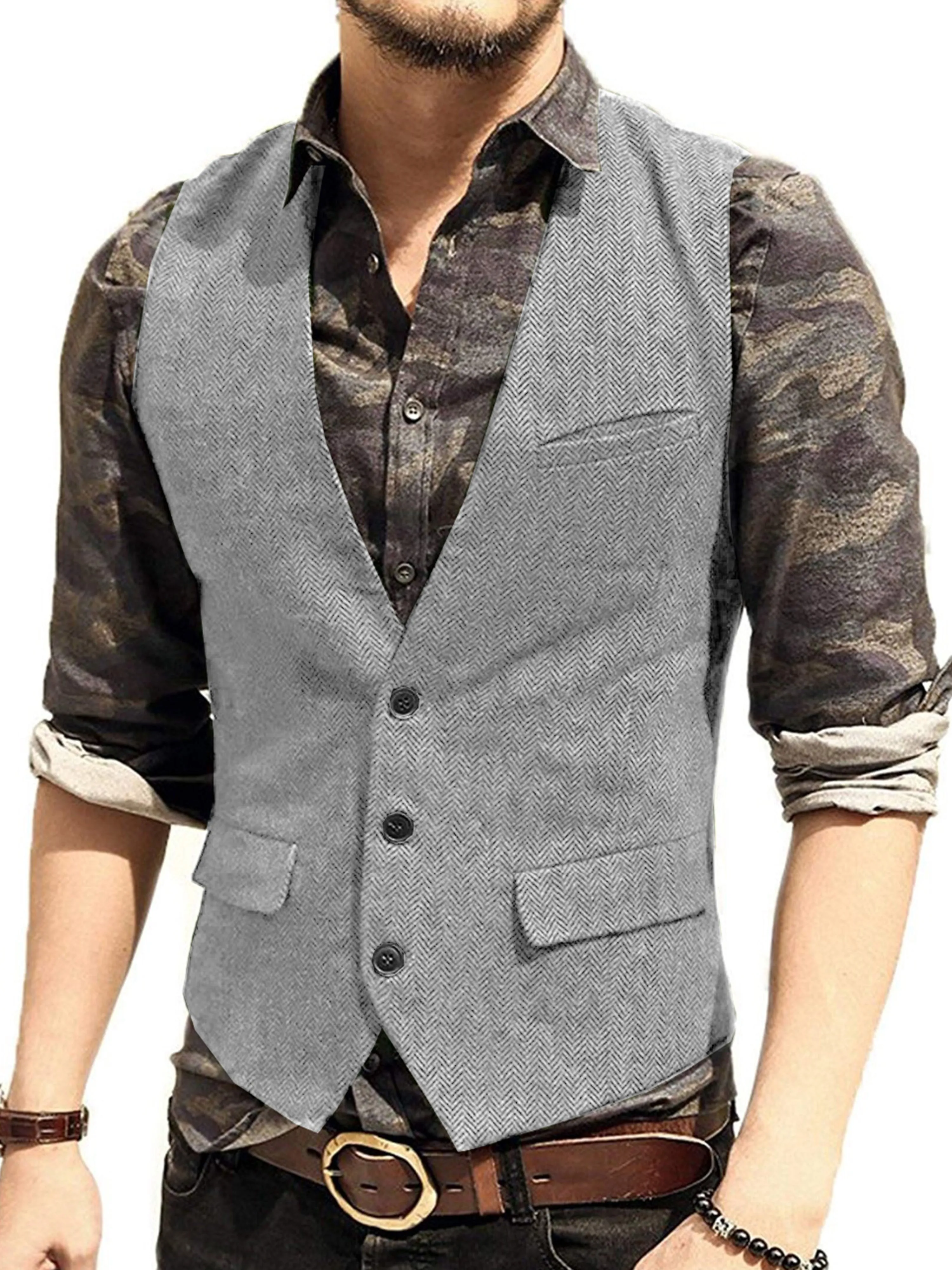 Casual Slim Fit Single Breasted Suit Vest