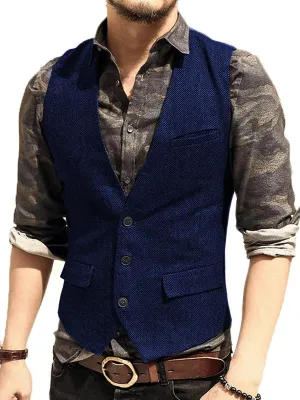 Casual Slim Fit Single Breasted Suit Vest