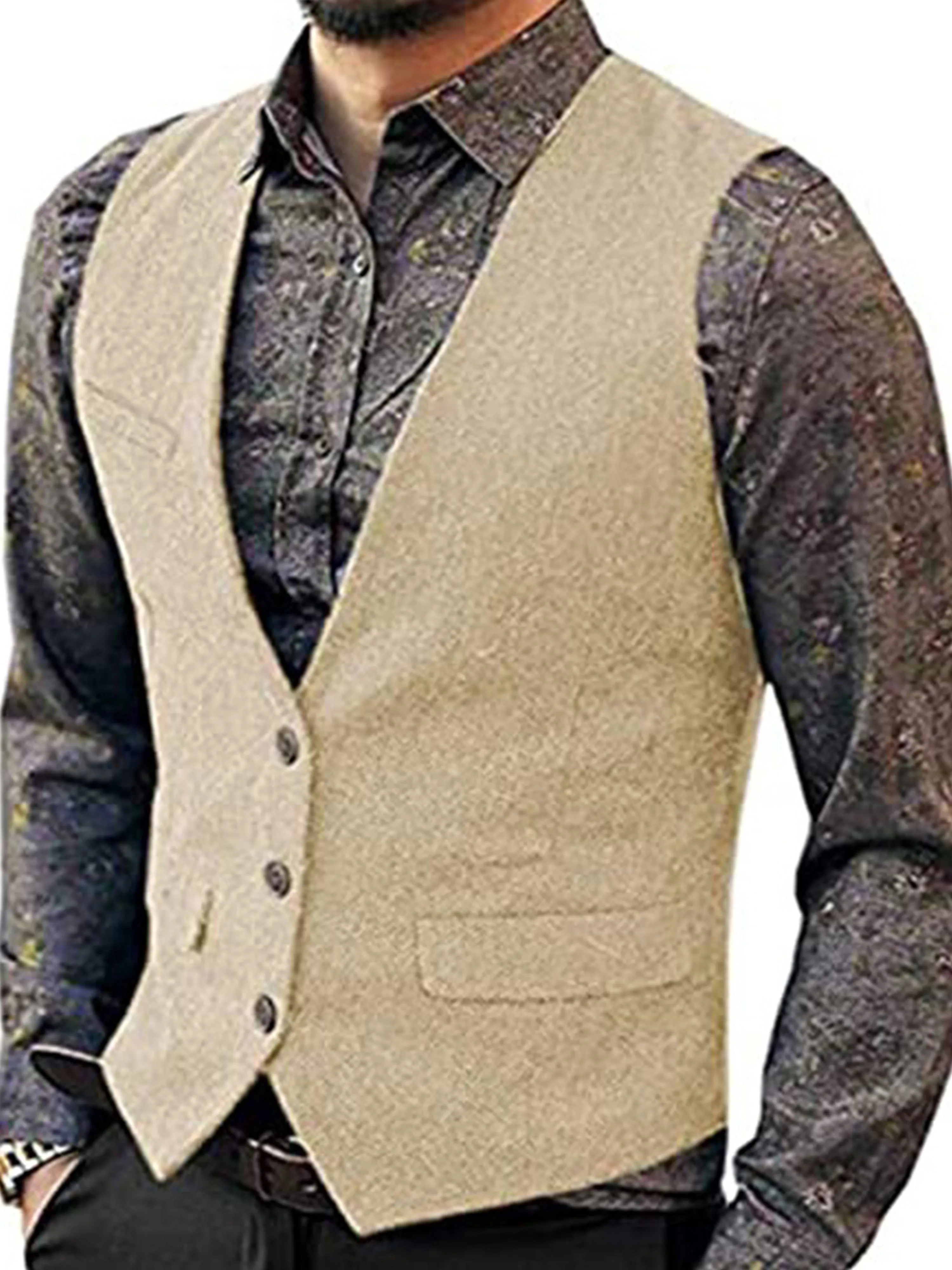 Casual Slim Fit Single Breasted Suit Vest