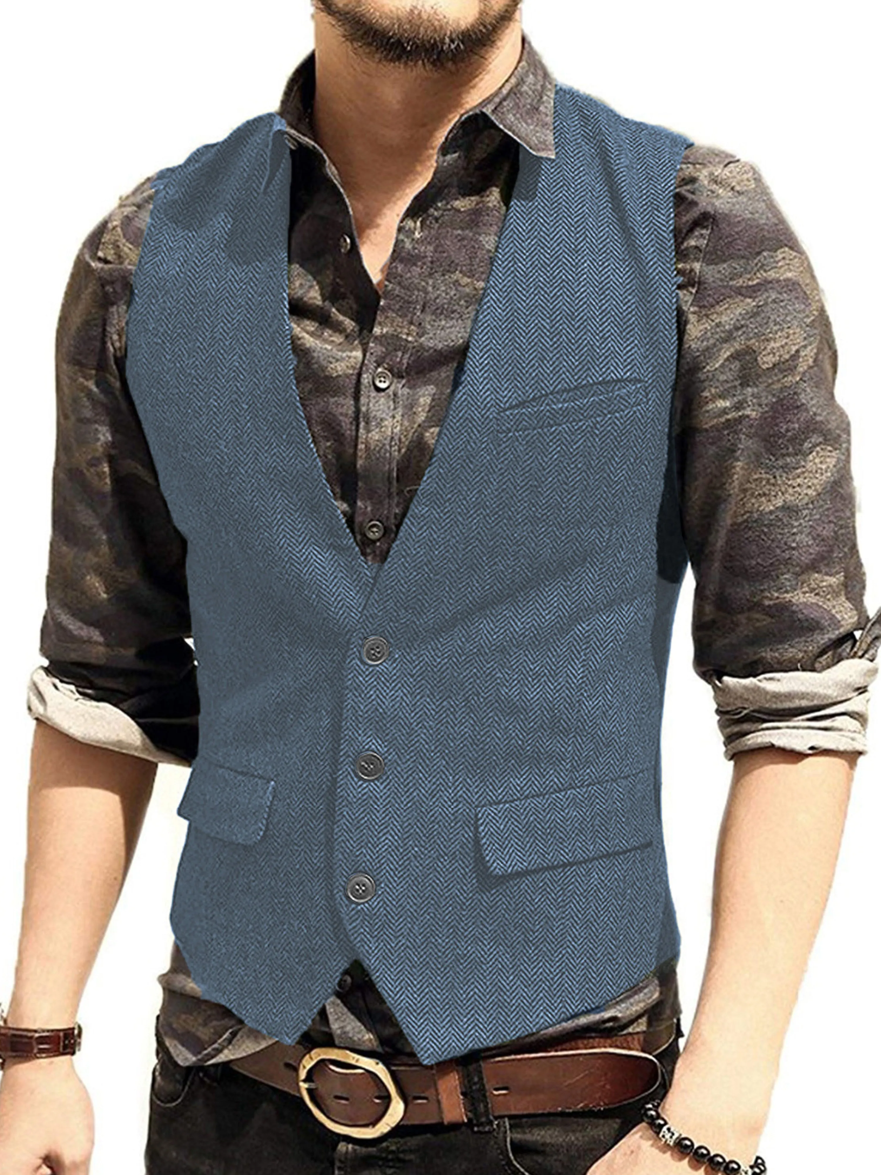 Casual Slim Fit Single Breasted Suit Vest