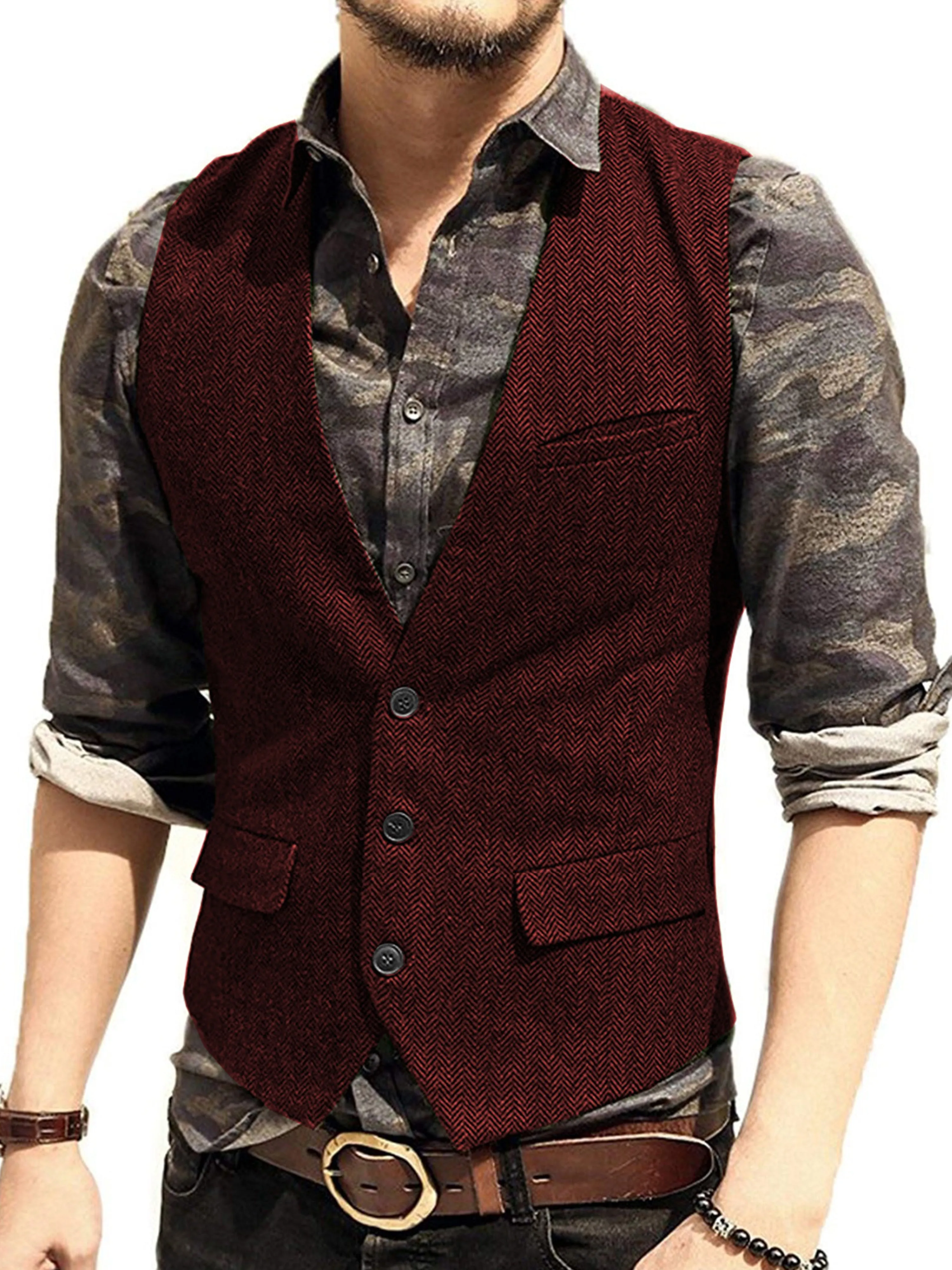 Casual Slim Fit Single Breasted Suit Vest