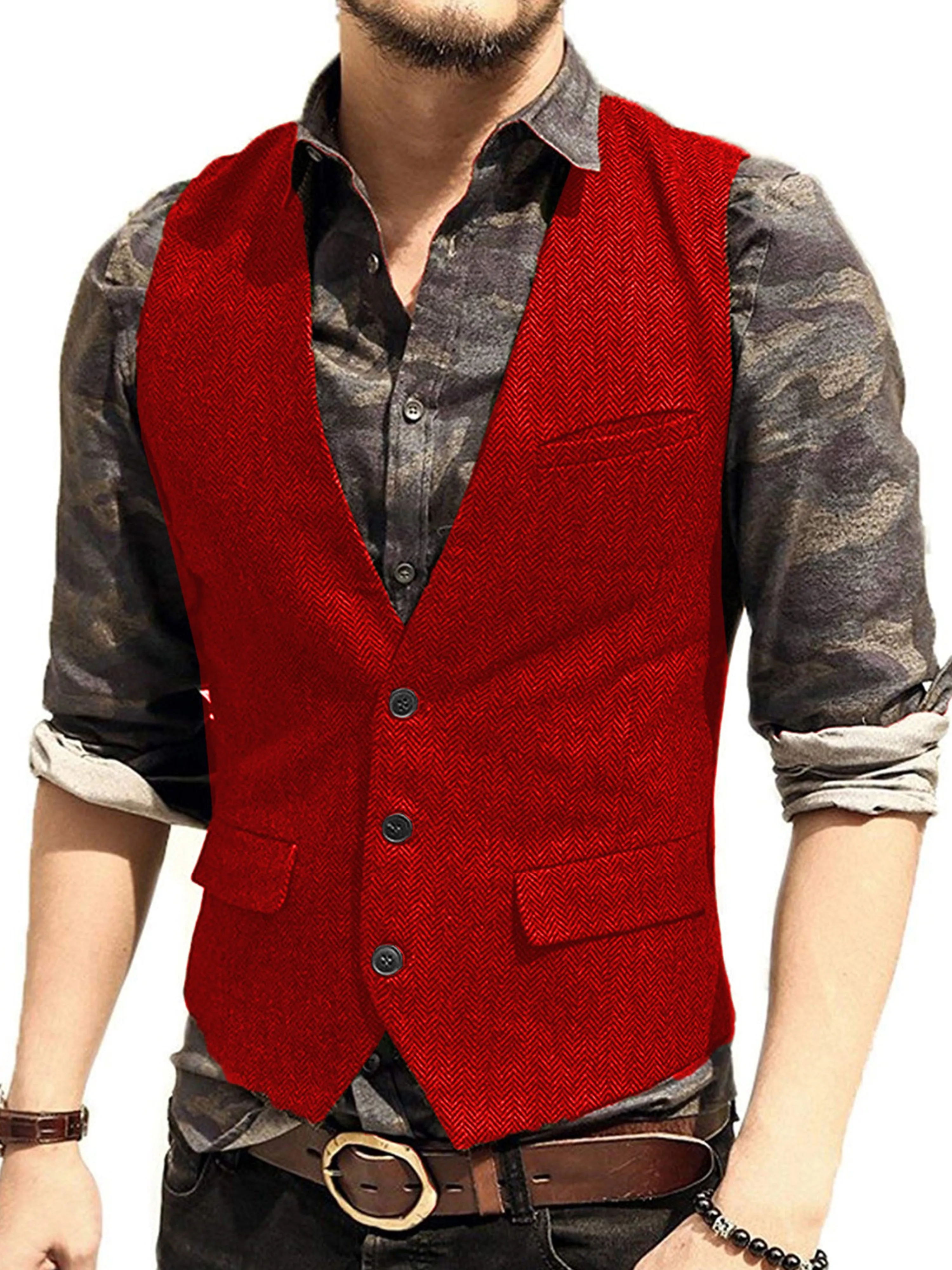 Casual Slim Fit Single Breasted Suit Vest