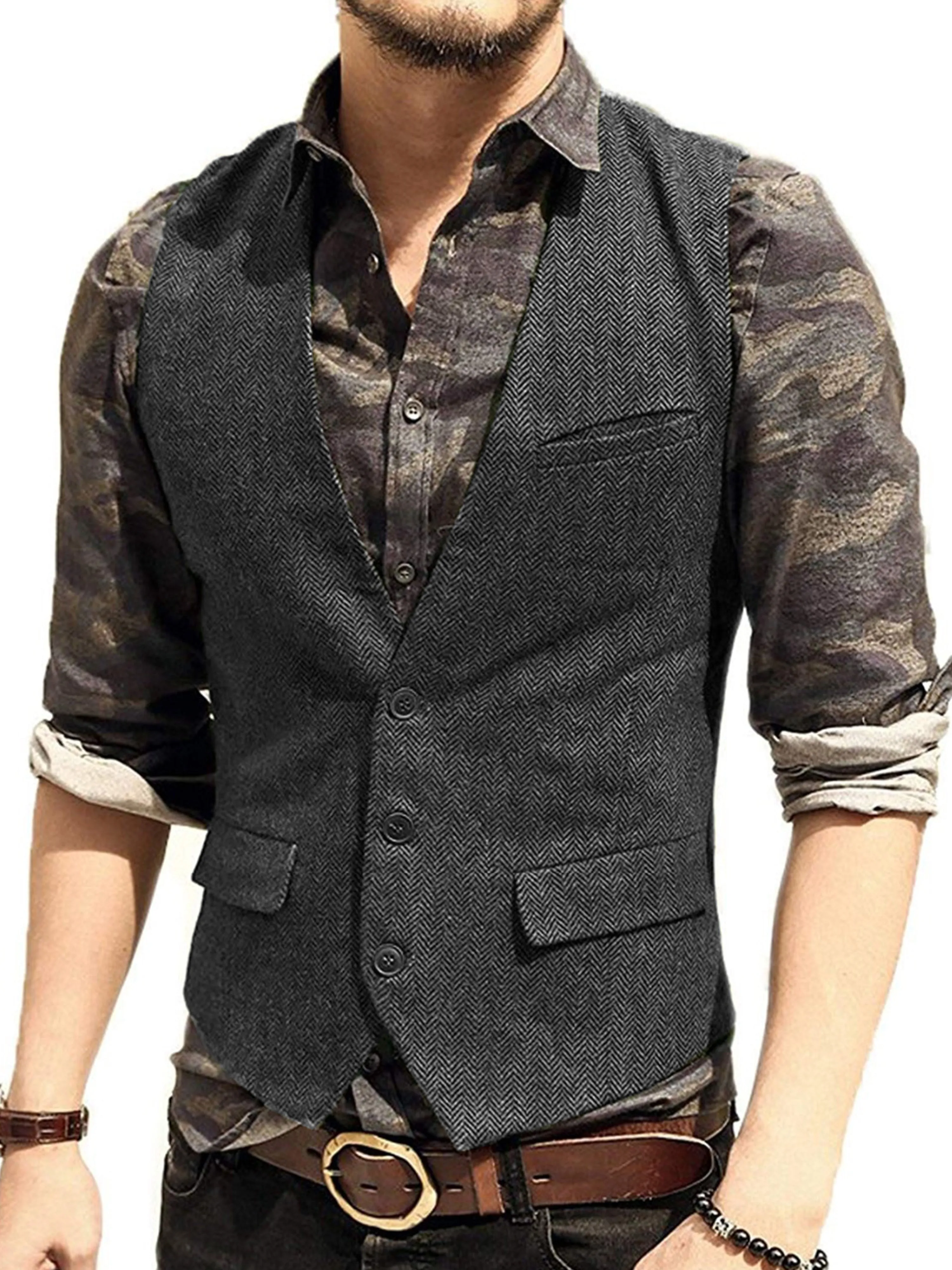 Casual Slim Fit Single Breasted Suit Vest