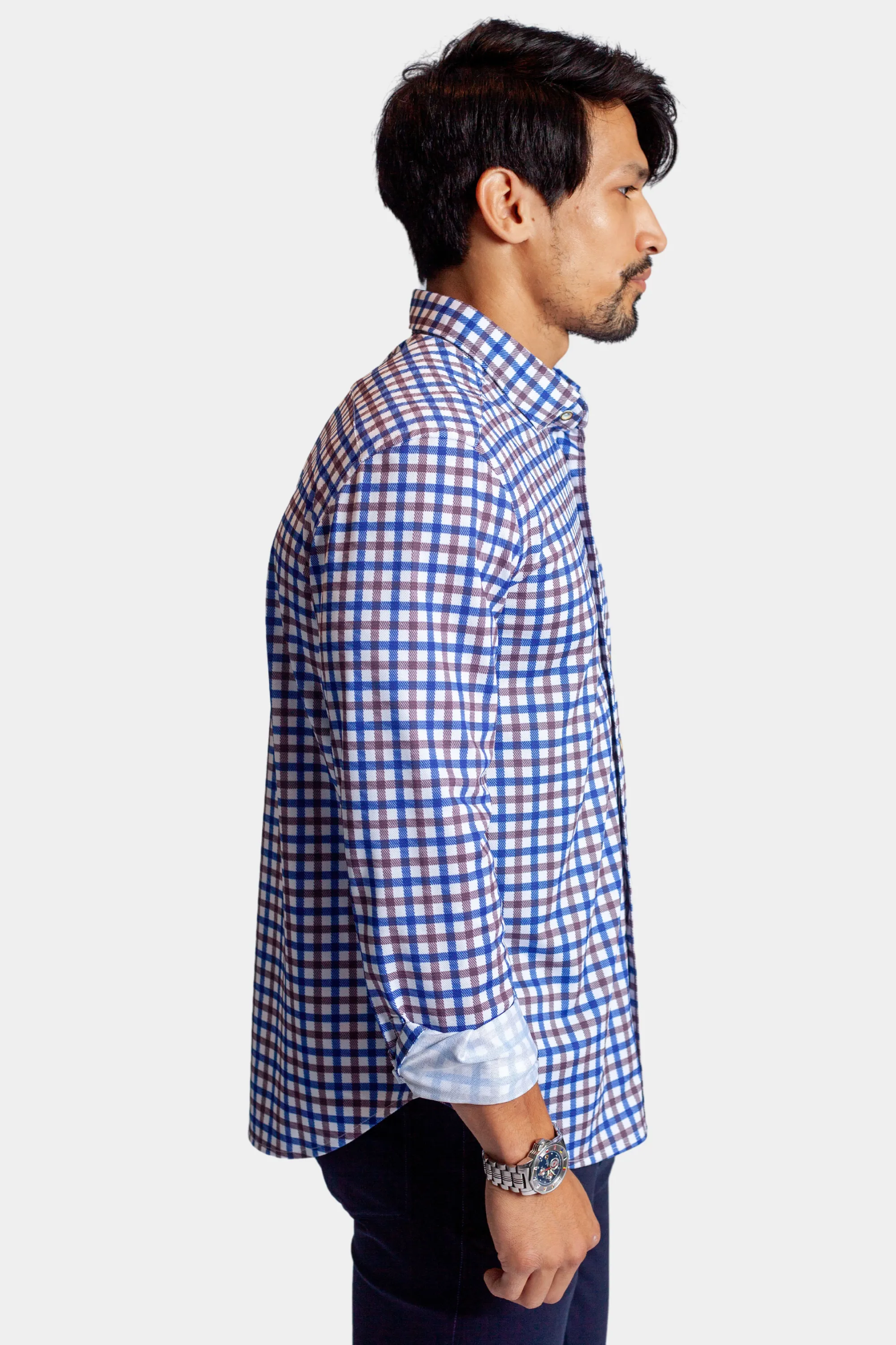 Check Mate Lounge Set - Long Sleeve Shirt & Full Zip 'Sweater'