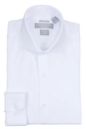 Christopher Lena - White -Dress Shirt - 100% Cotton - 80's 2-ply - Wrinkle Free - Slim Fit