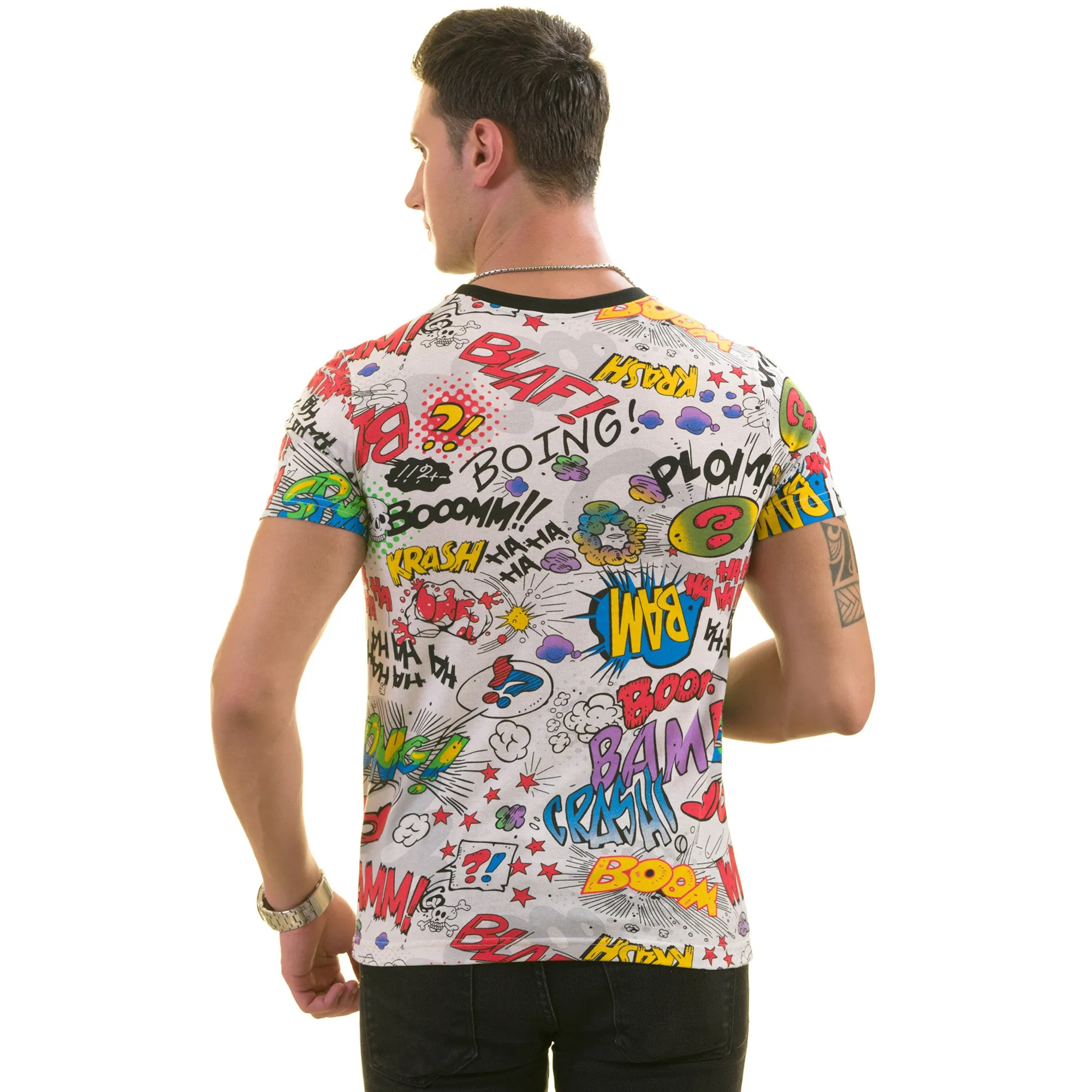 Colorful Cartoon Printed European Made Premium Quality T-Shirt - Crew Neck Short Sleeve T-Shirts