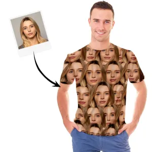 Custom Face T-Shirt Summer Short Sleeve Men's T Shirts