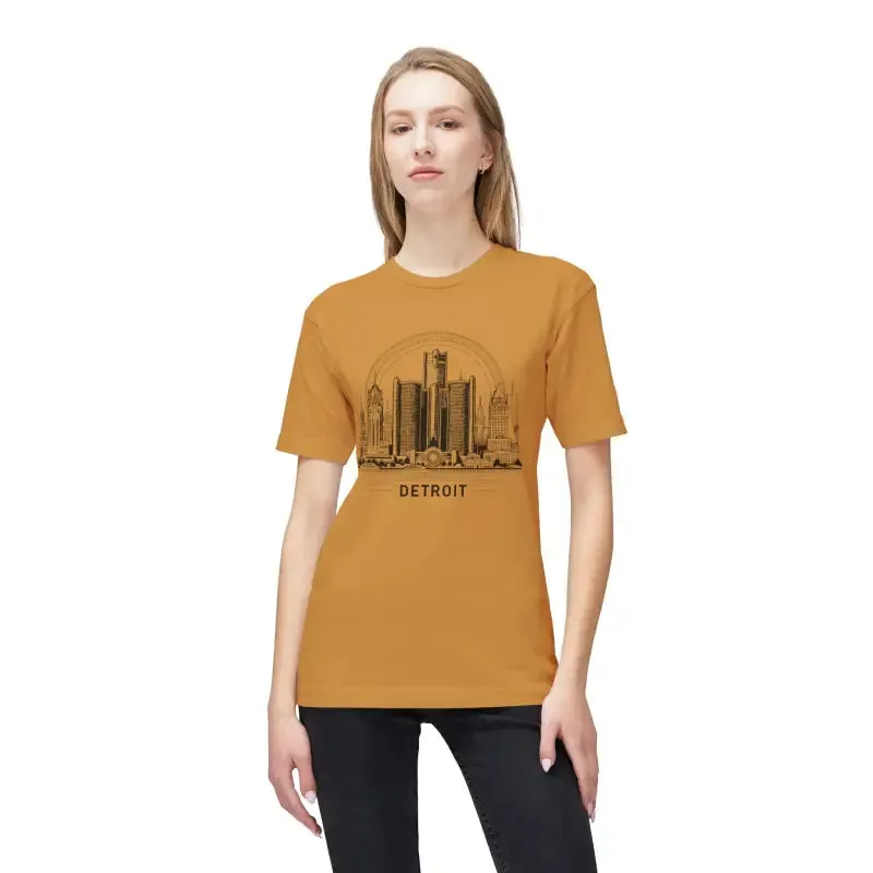 Detroit City Skyline Cotton Tee for Trendy Fashion