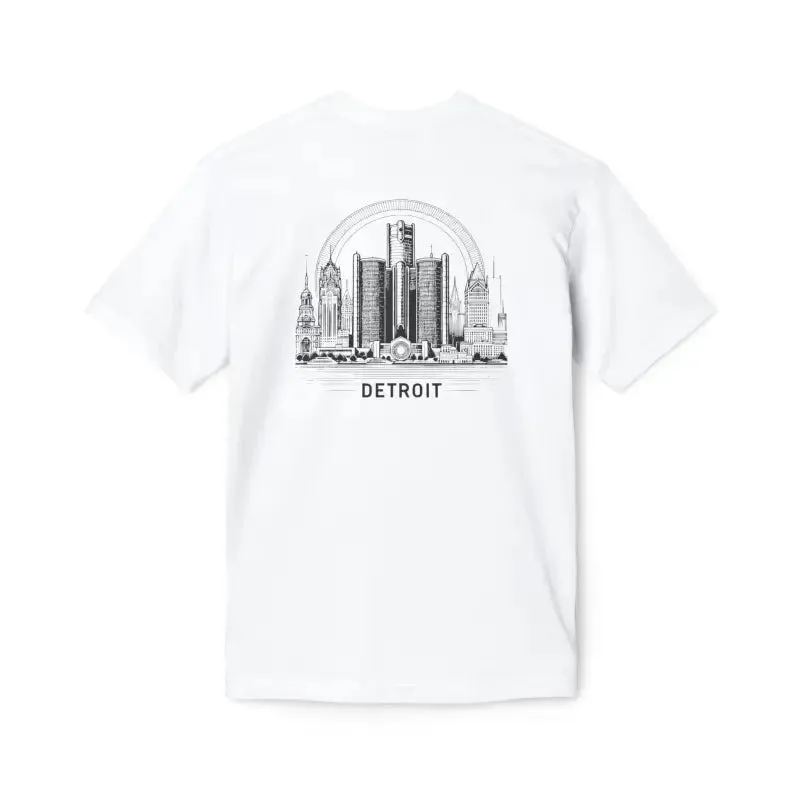 Detroit City Skyline Cotton Tee for Trendy Fashion