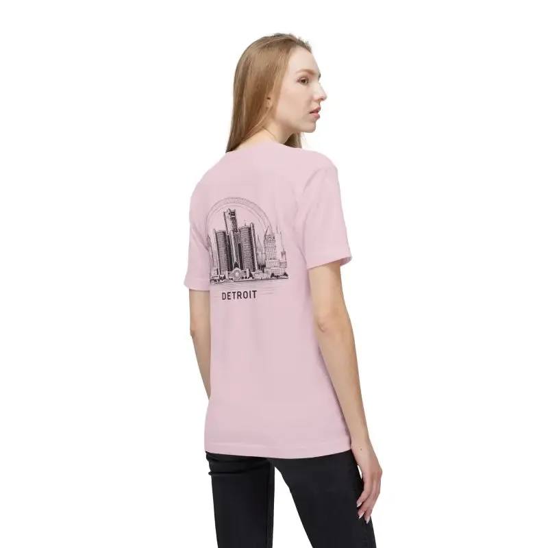 Detroit City Skyline Cotton Tee for Trendy Fashion