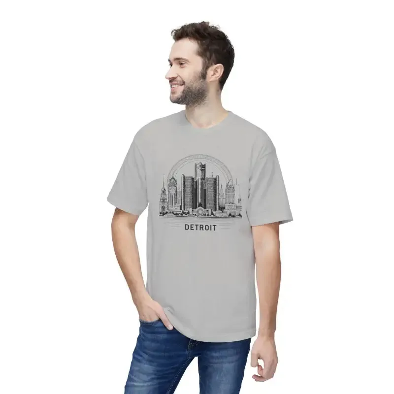 Detroit City Skyline Cotton Tee for Trendy Fashion