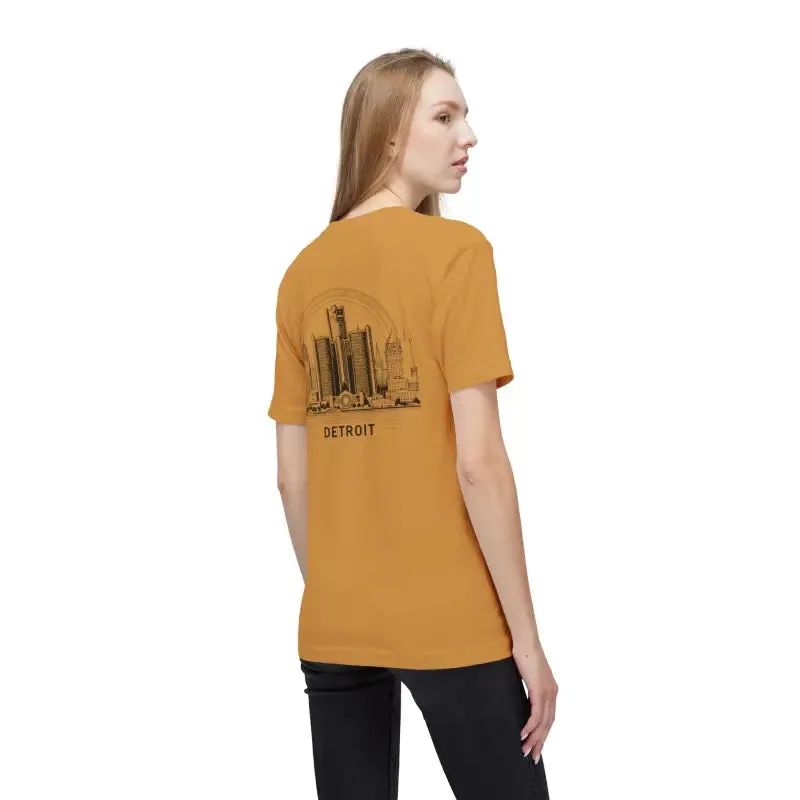 Detroit City Skyline Cotton Tee for Trendy Fashion