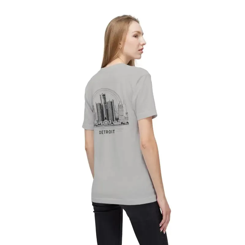 Detroit City Skyline Cotton Tee for Trendy Fashion