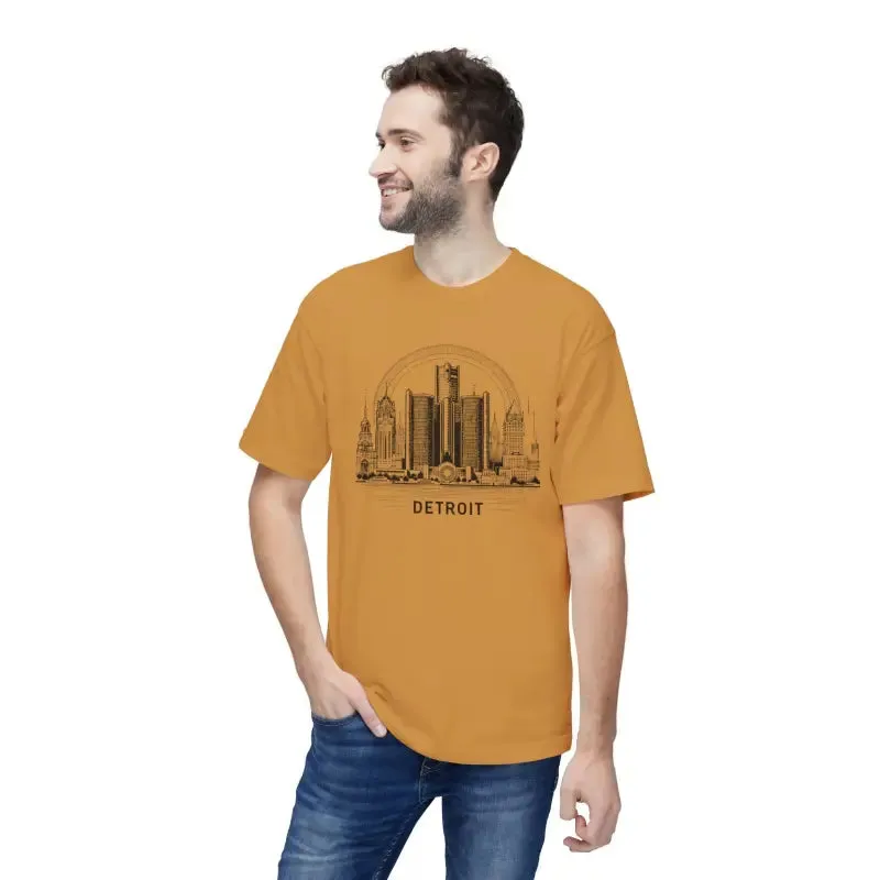 Detroit City Skyline Cotton Tee for Trendy Fashion
