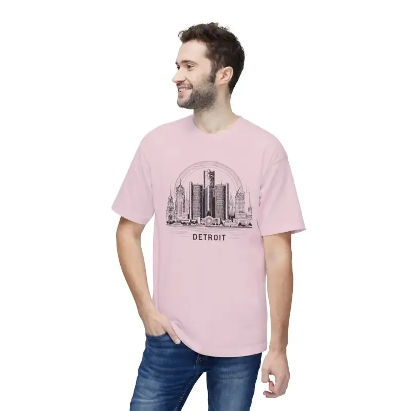 Detroit City Skyline Cotton Tee for Trendy Fashion