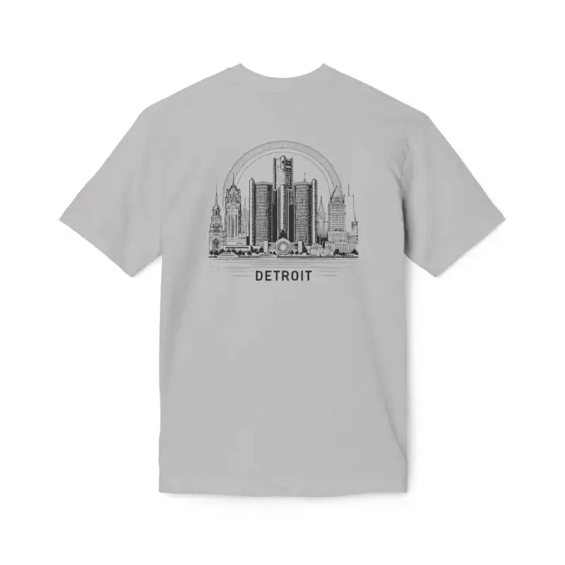 Detroit City Skyline Cotton Tee for Trendy Fashion