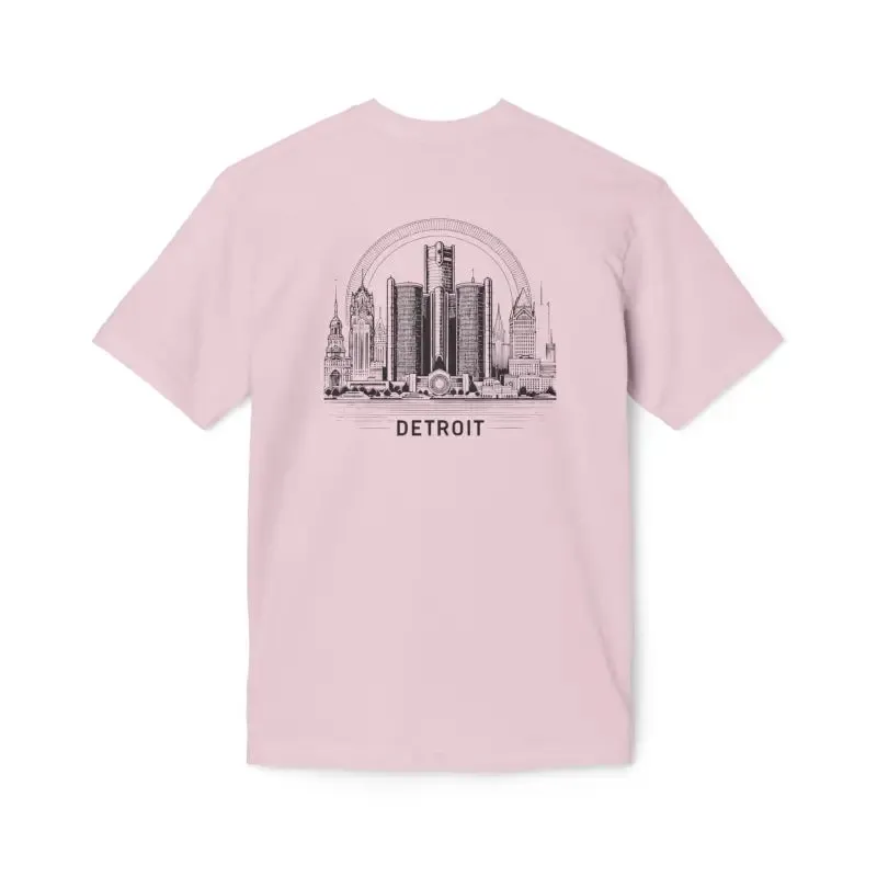 Detroit City Skyline Cotton Tee for Trendy Fashion