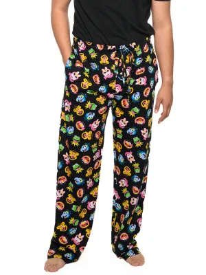 Disney The Muppets Lounge Pajama Sleep Pants Black Kermit Piggy Fozzie Bear