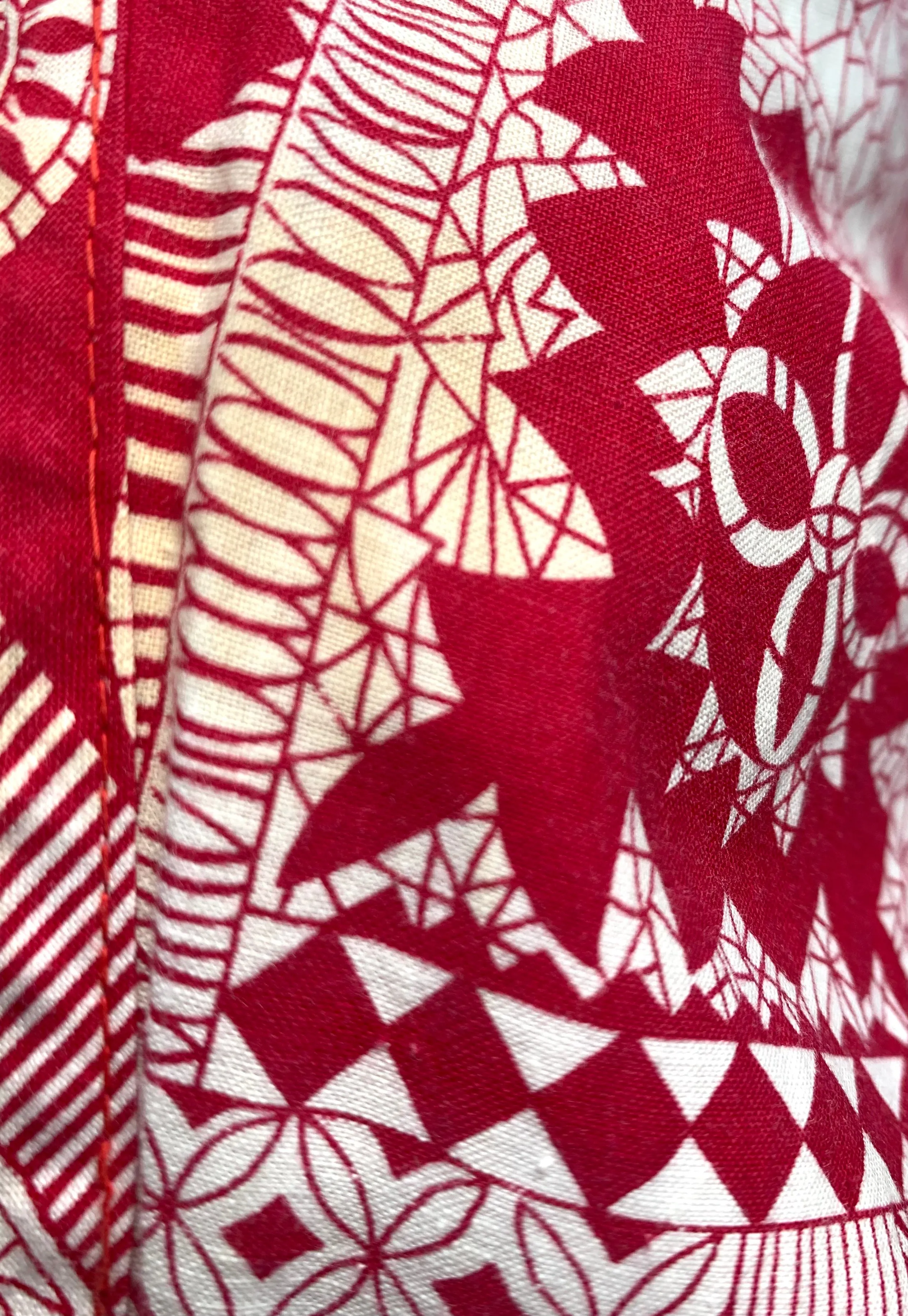Dixie Lou Frock '50s Red Block Print Day Dress