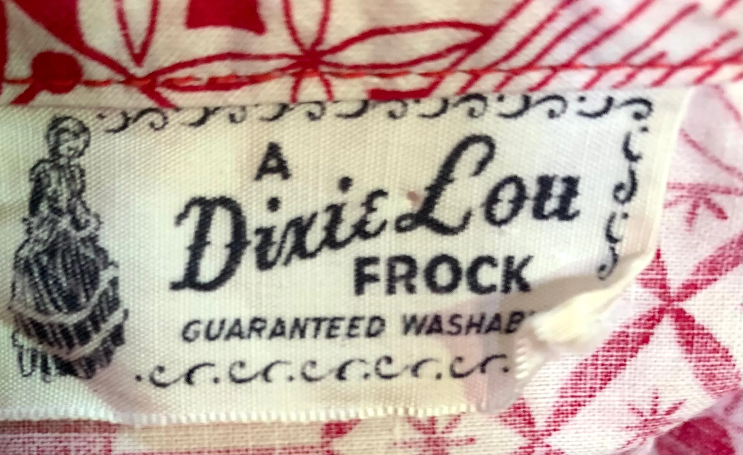 Dixie Lou Frock '50s Red Block Print Day Dress