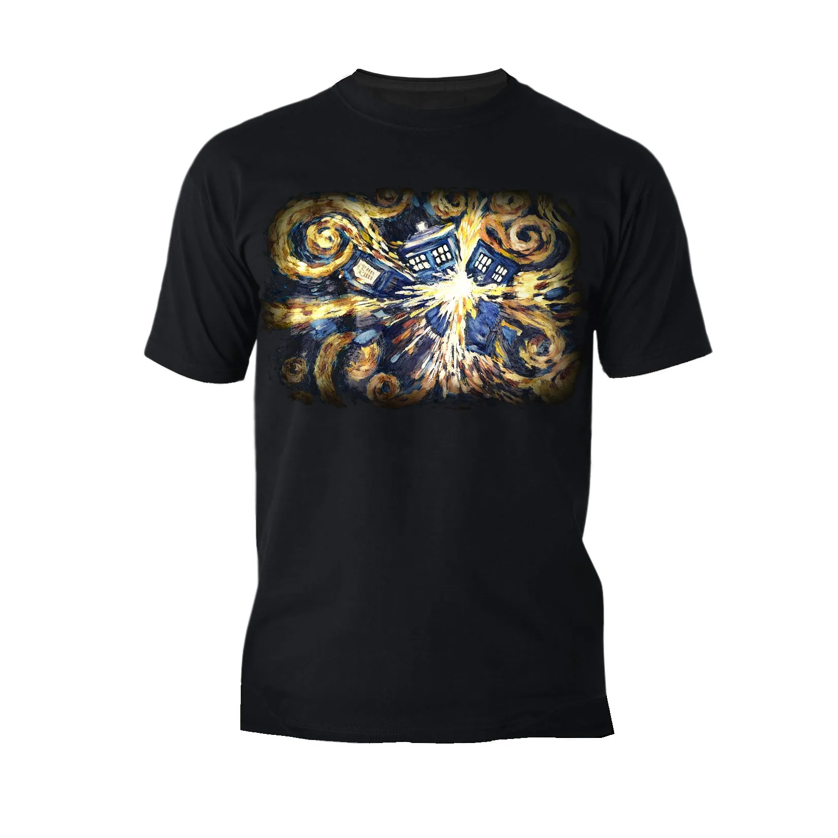 Doctor Who Art Tardis Van Gogh Official Men's T-shirt