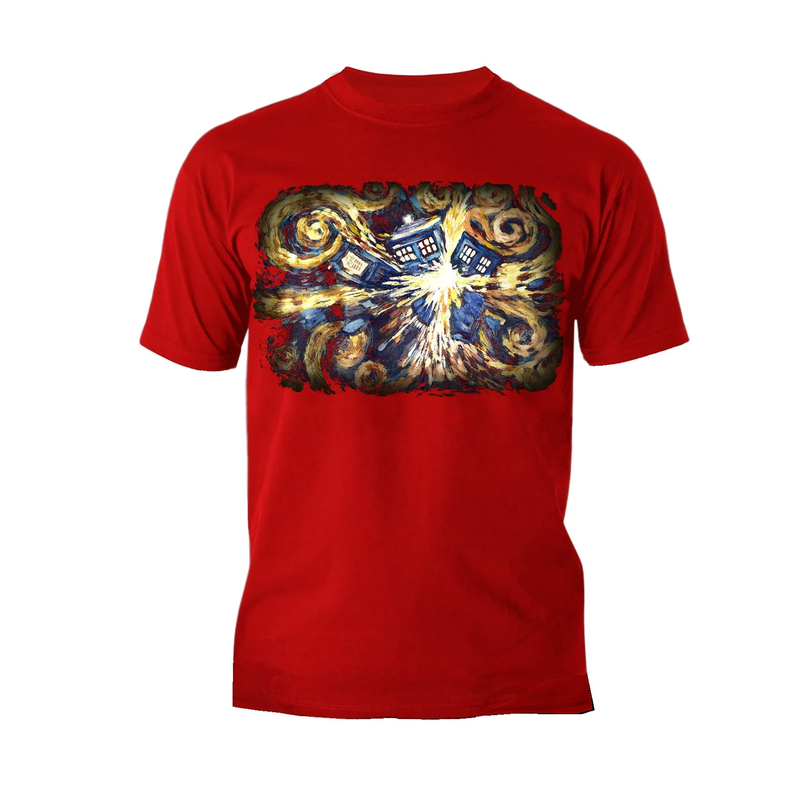 Doctor Who Art Tardis Van Gogh Official Men's T-shirt