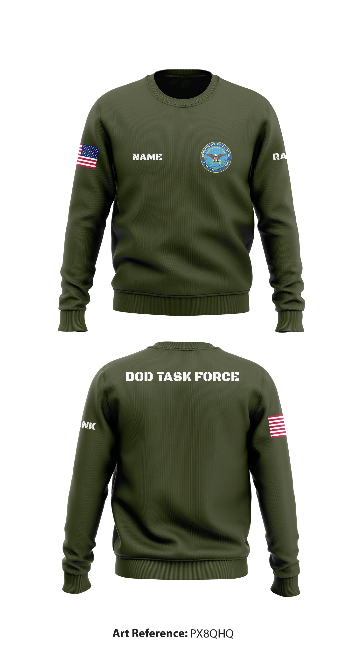 DOD Task Force Store 1 Core Men's Crewneck Performance Sweatshirt - px8qhQ