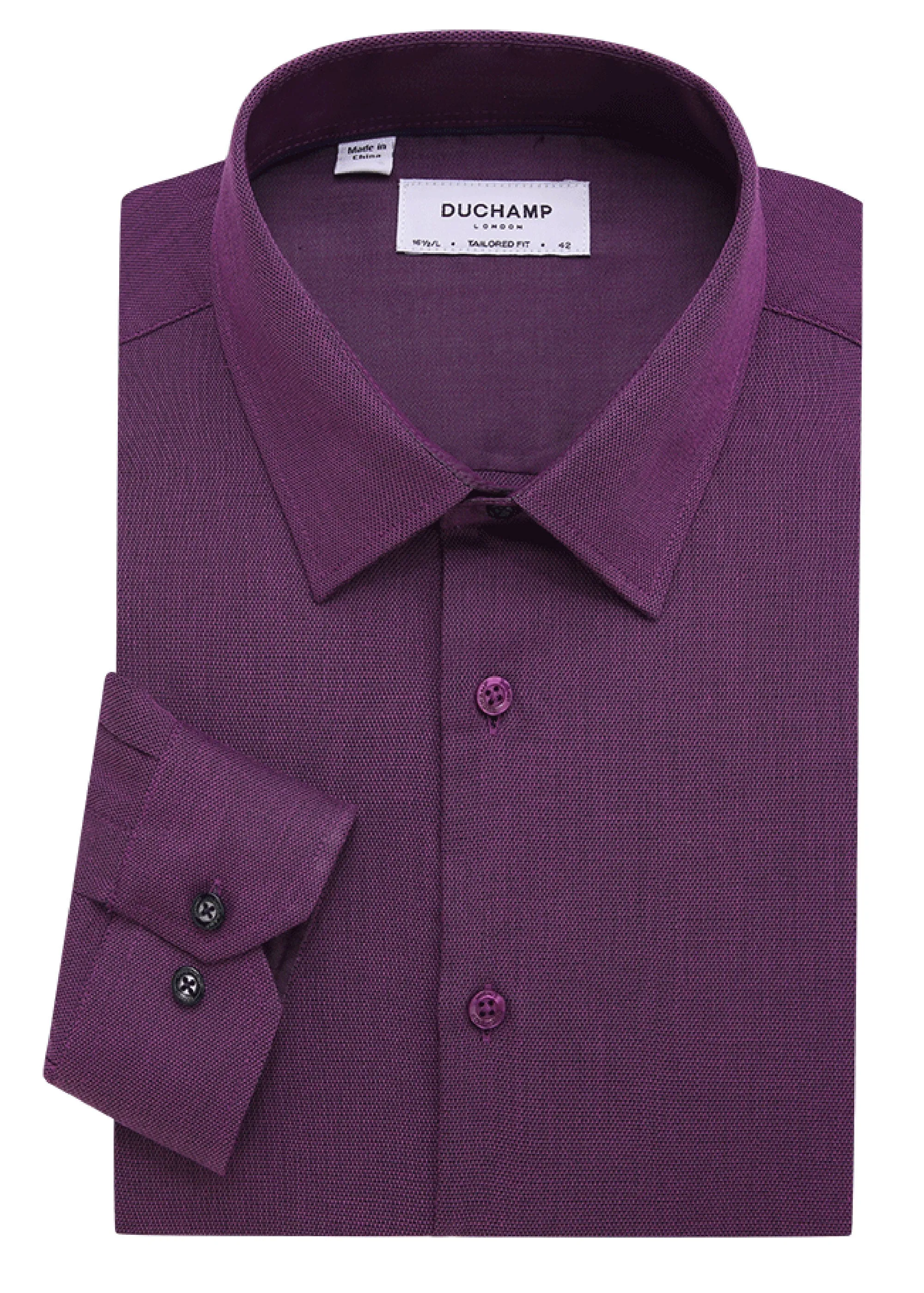 Duchamp London Textured Solid Dress Shirt