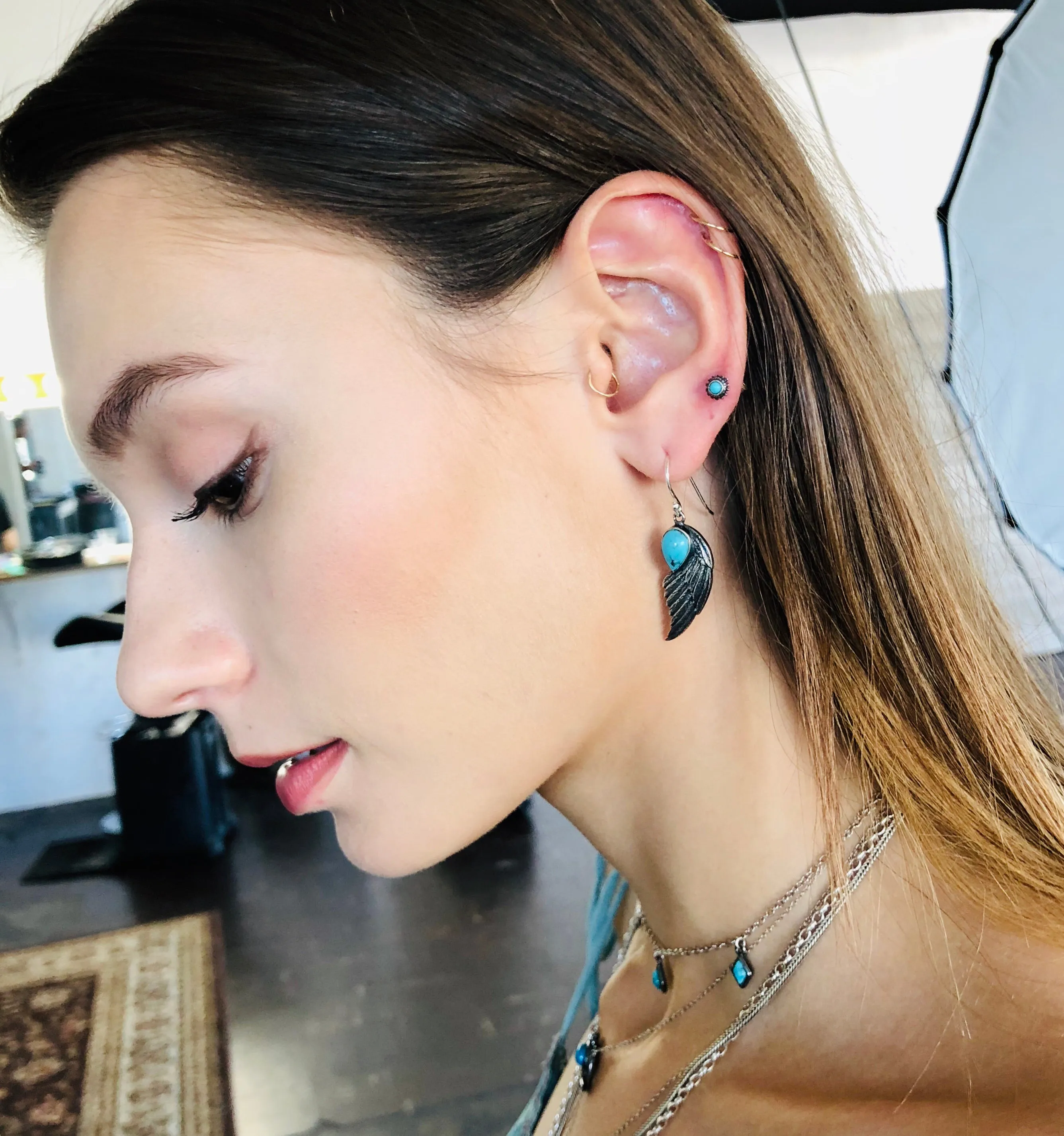 Eagle Wing Turquoise Earrings