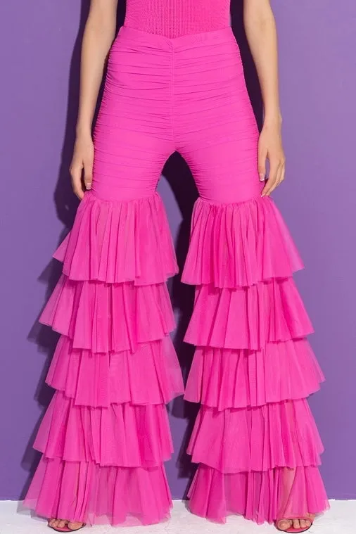 Everybody Here Wants You  Neon Pink Tulle Pants