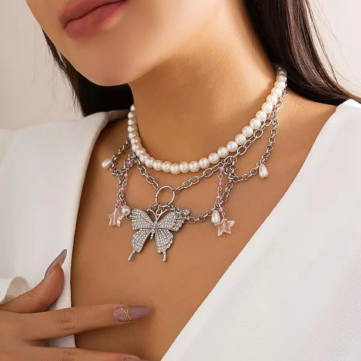 Fairytale Butterfly Punk Necklace