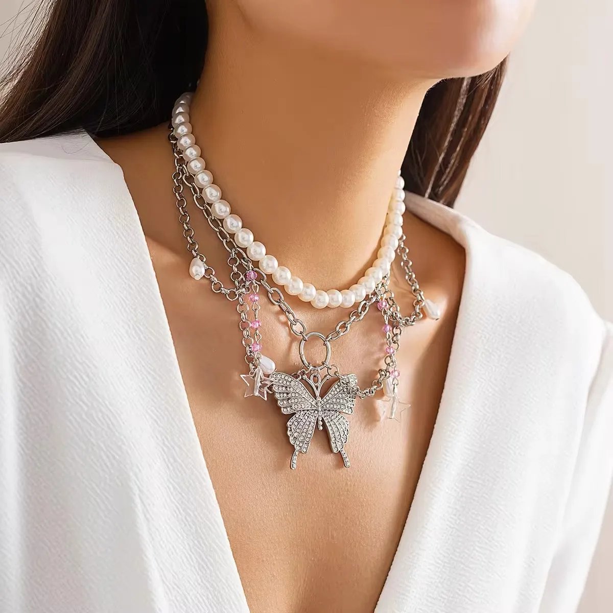 Fairytale Butterfly Punk Necklace