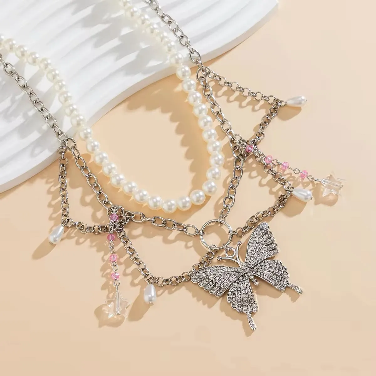 Fairytale Butterfly Punk Necklace