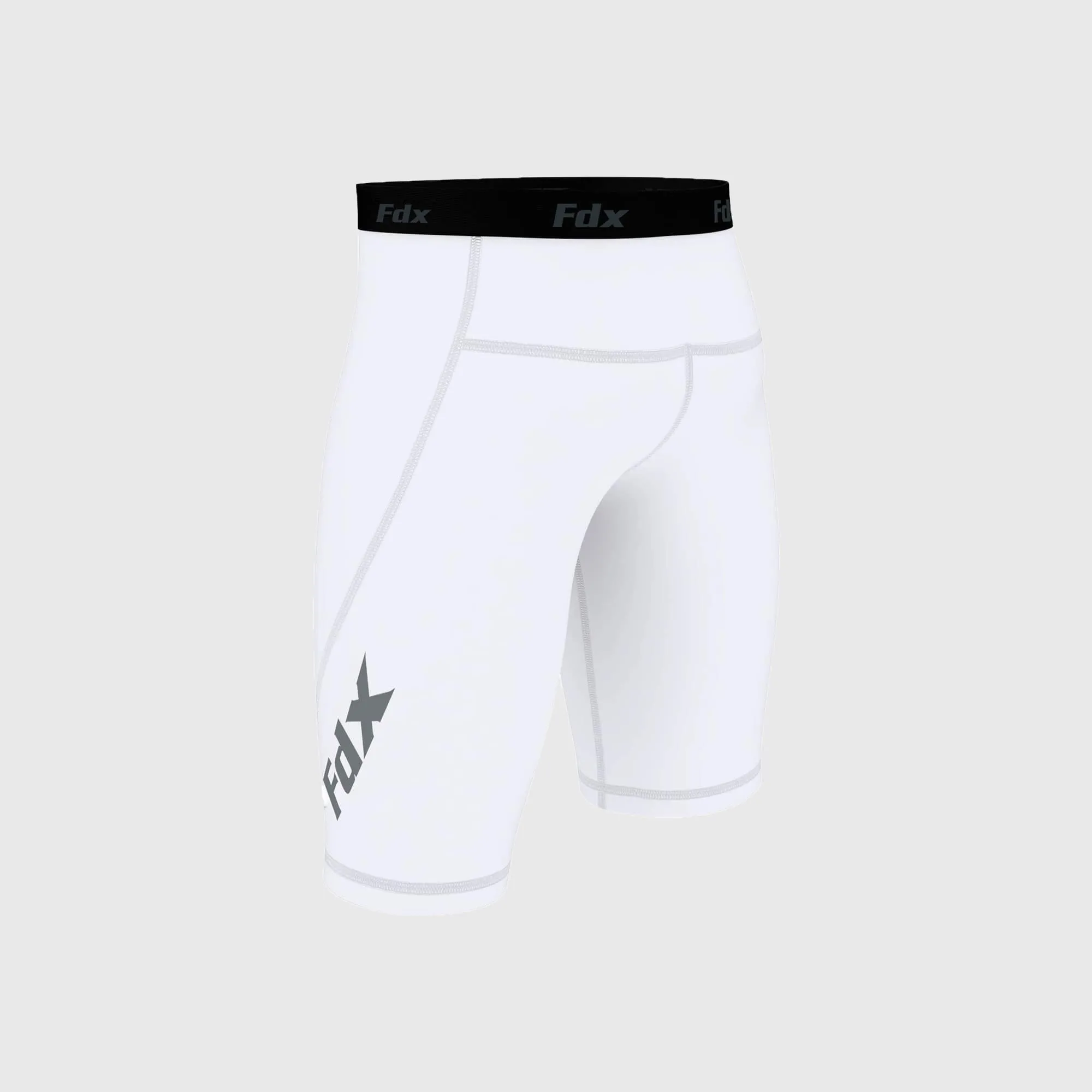 Fdx Men's & Boy's White Compression Shorts Skin Tight Gym Pants
