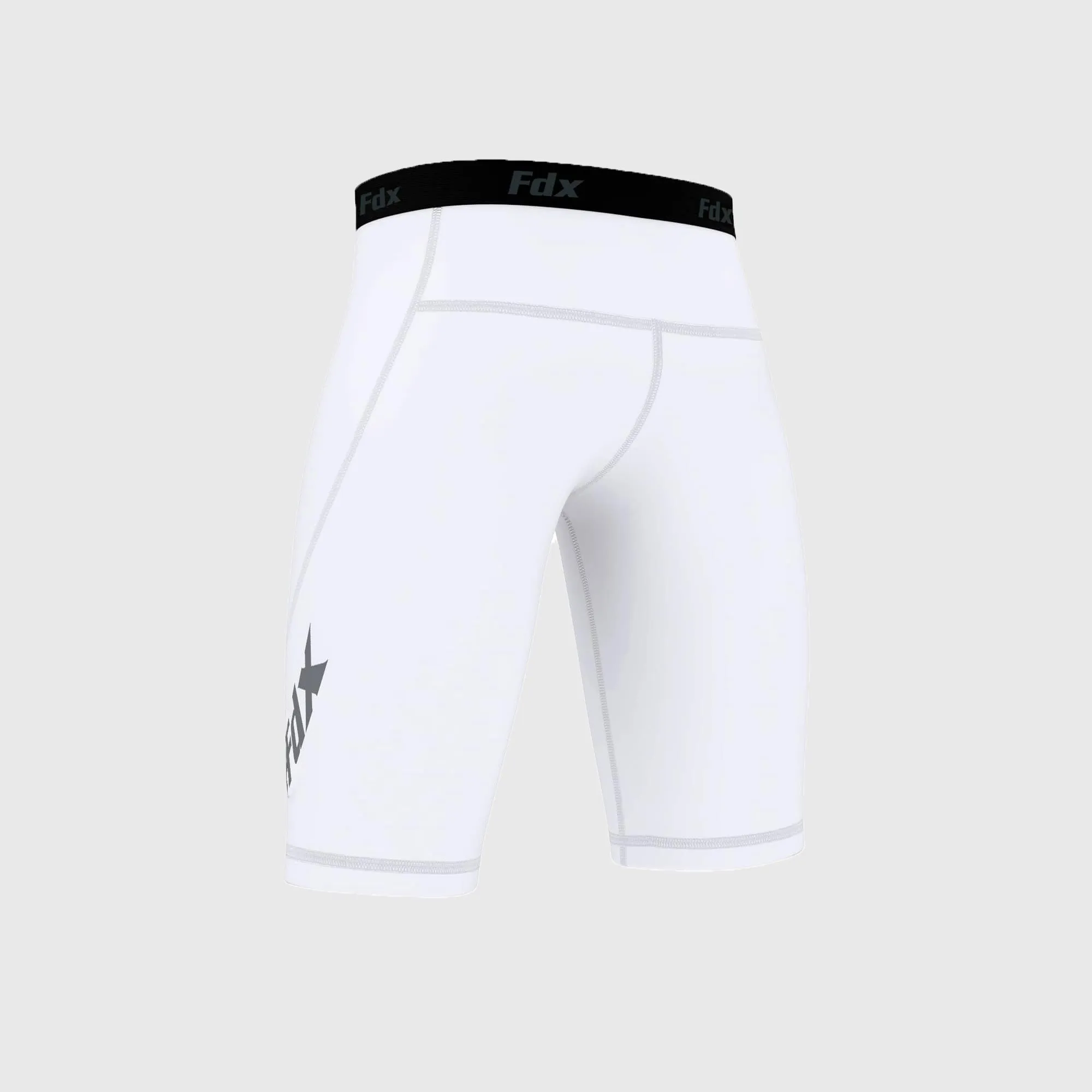 Fdx Men's & Boy's White Compression Shorts Skin Tight Gym Pants
