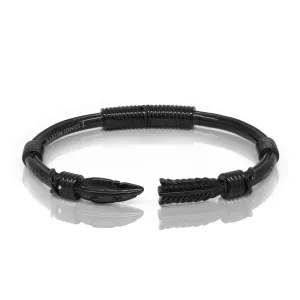 Feather Arrow Bangle - Black Steel