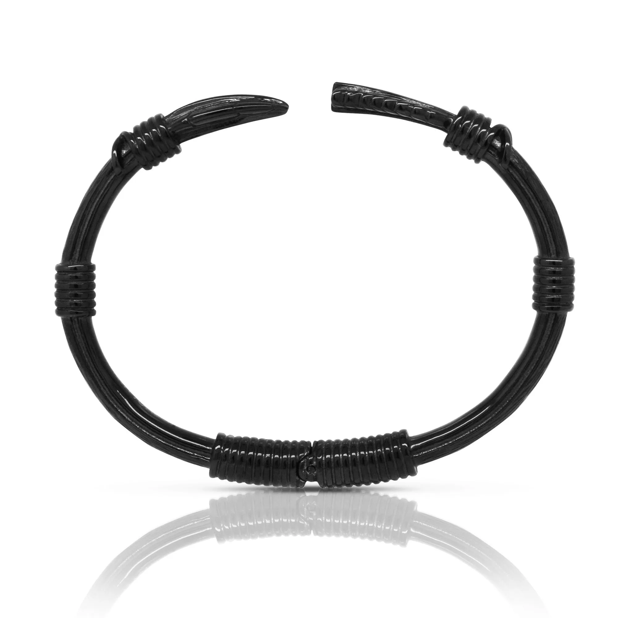 Feather Arrow Bangle - Black Steel