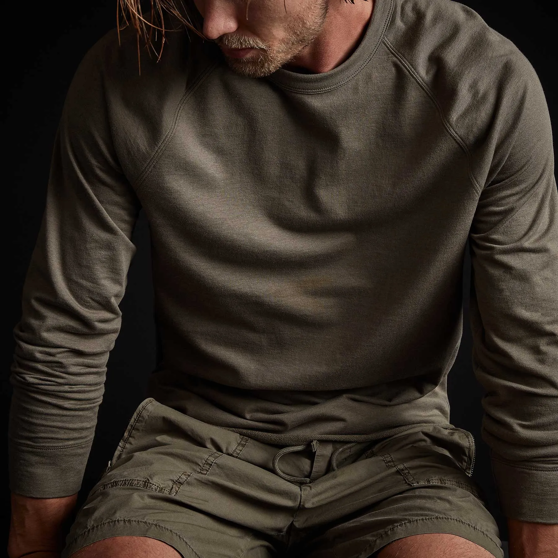 Feather Weight Terry Raglan Crew - Platoon