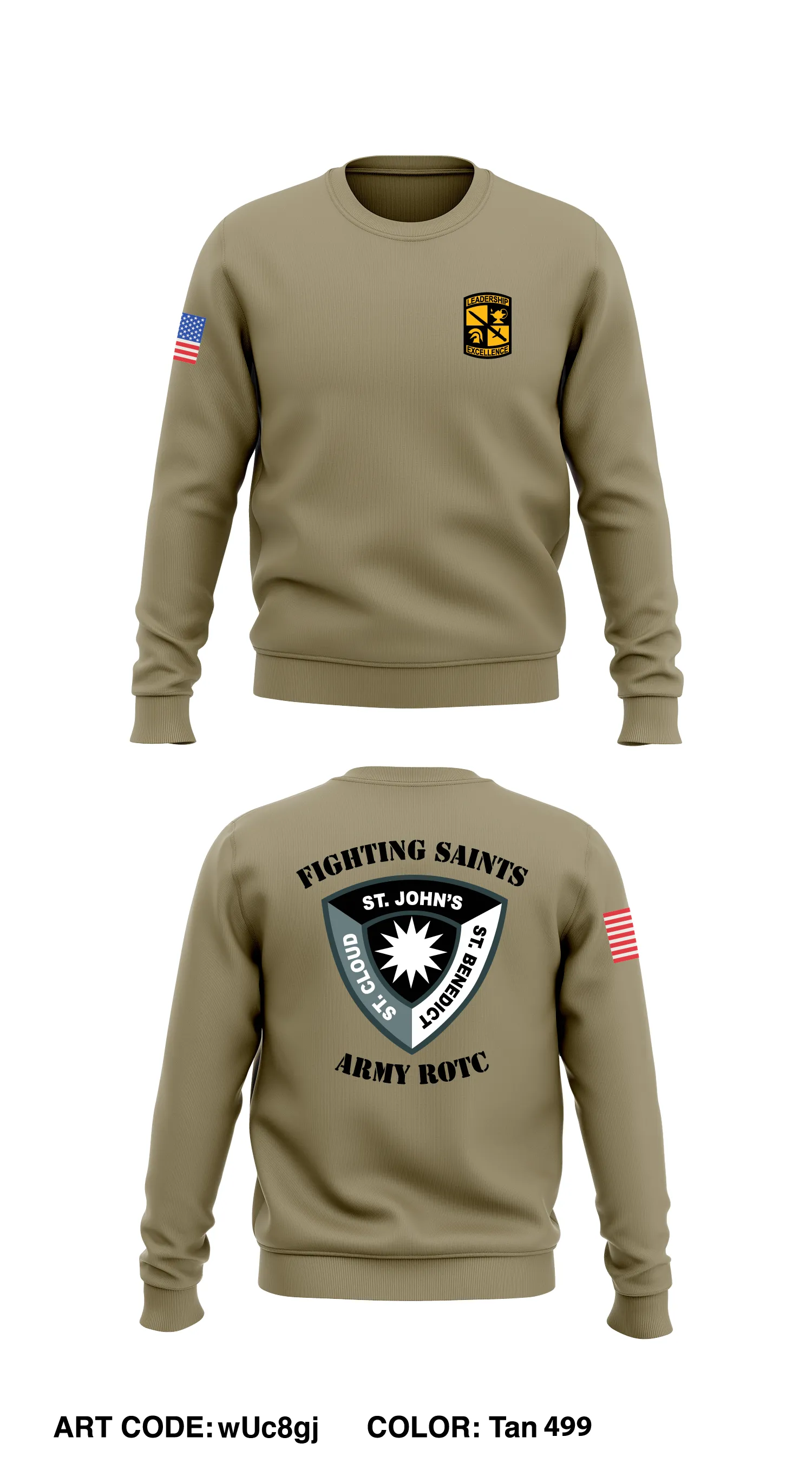 Fighting Saints Battalion Army ROTC  Store 1 Core Men's Crewneck Performance Sweatshirt - wUc8gj