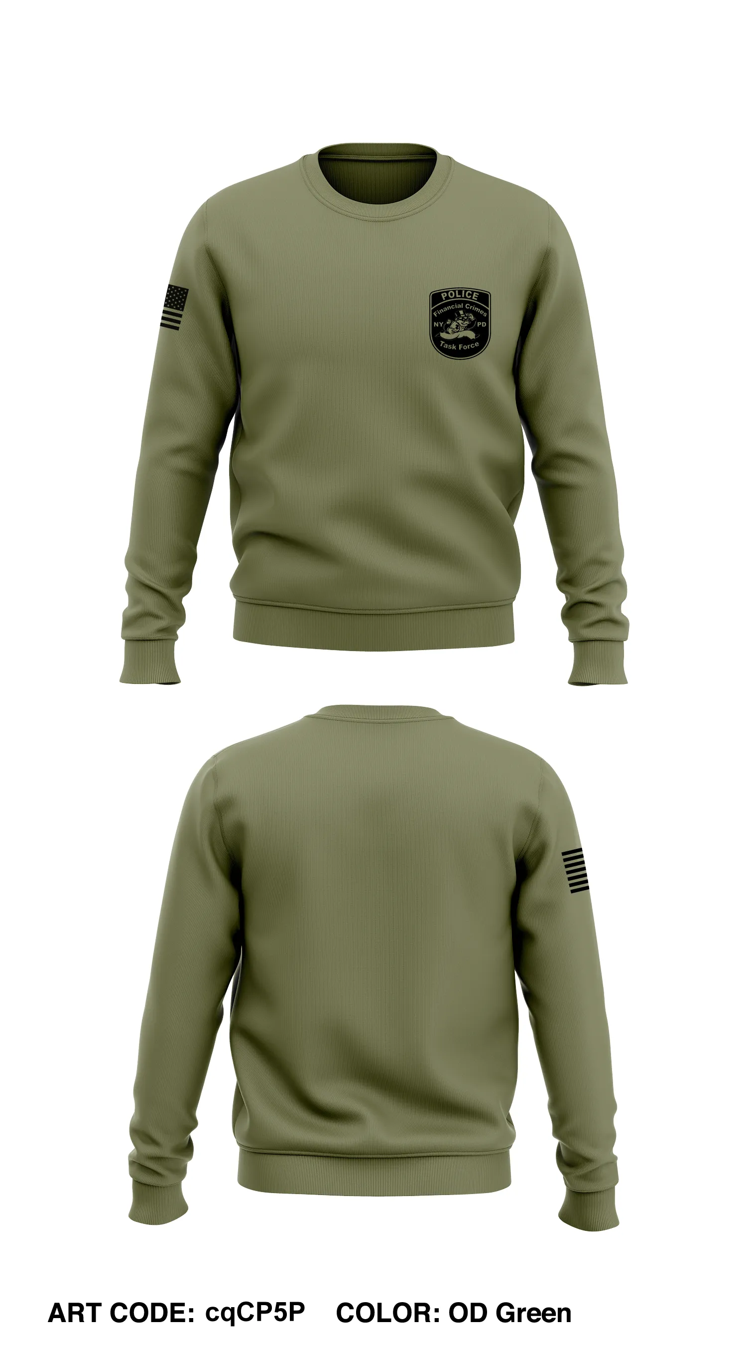 FINANCIAL CRIMES TASK FORCE Core Men's Crewneck Performance Sweatshirt