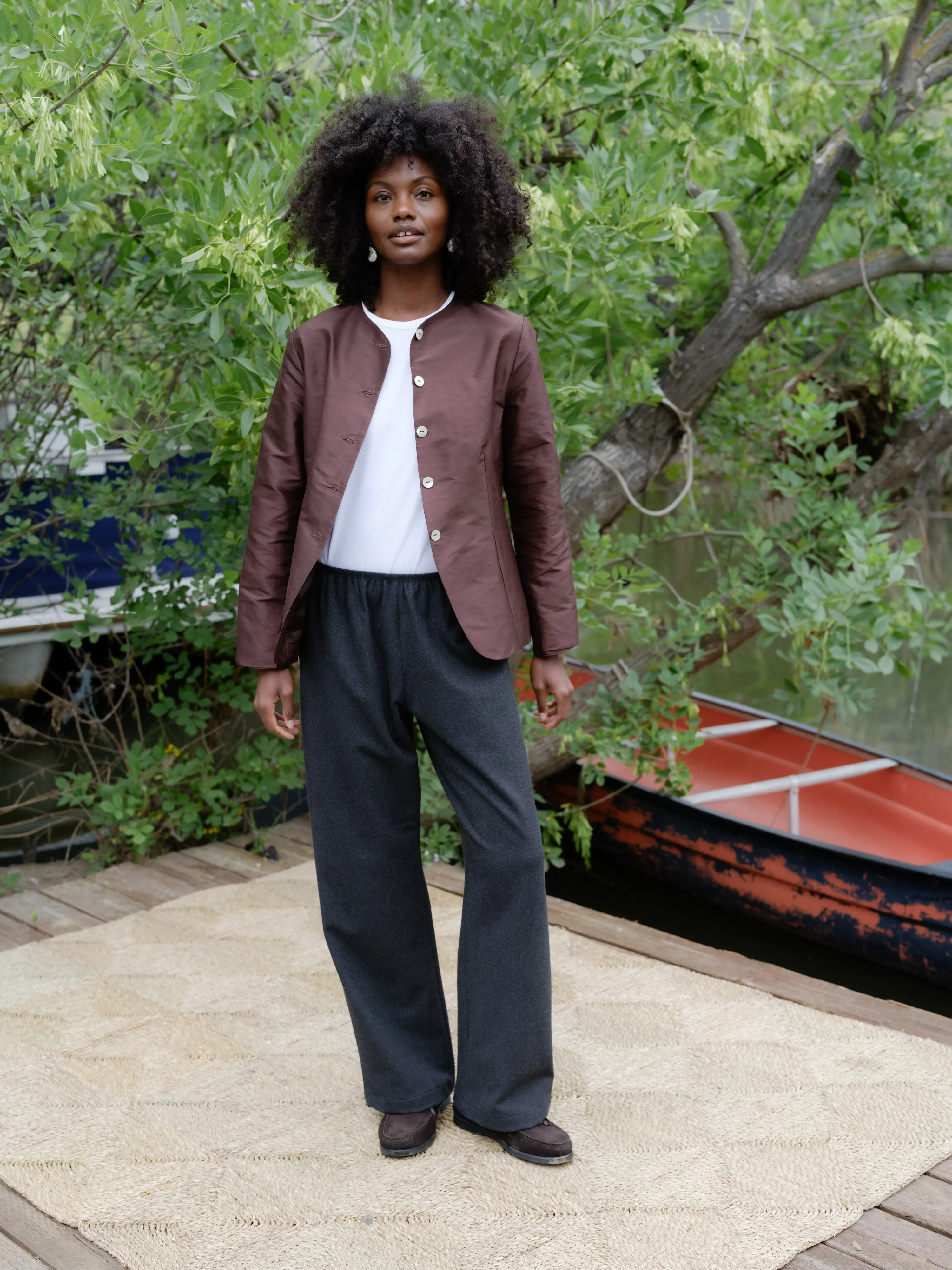 Flannel Simple Pant in Charcoal