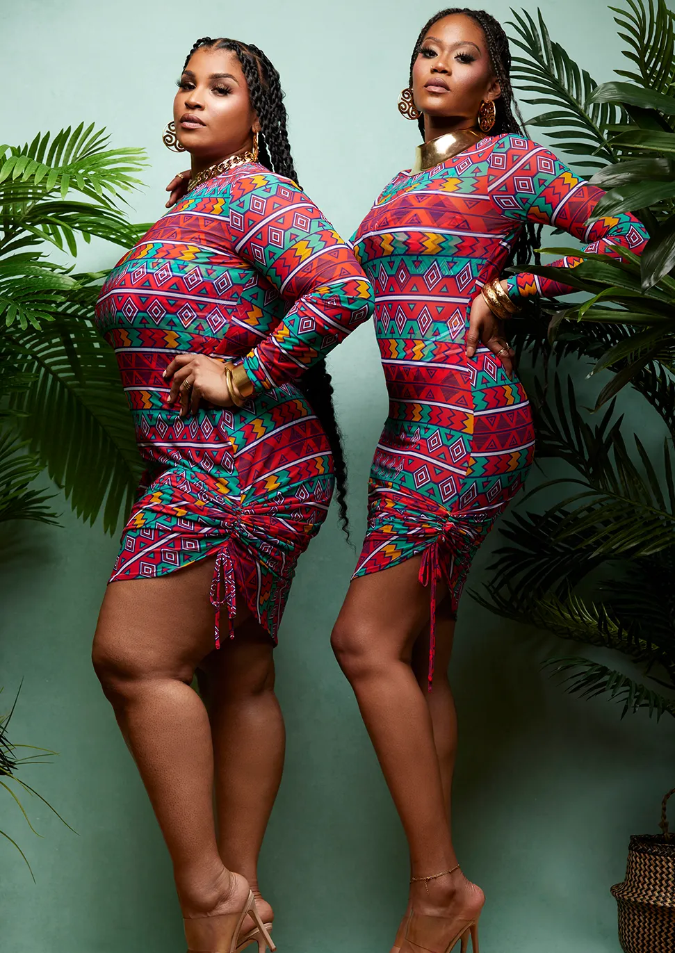 Fola Women's African Print Mesh Cover-Up (Rainbow Tribal) - Clearance