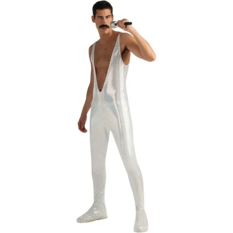 Freddie Mercury Silver Sequin Jumpsuit Size L
