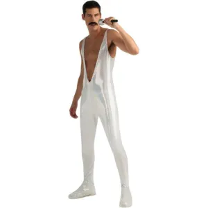 Freddie Mercury Silver Sequin Jumpsuit Size L
