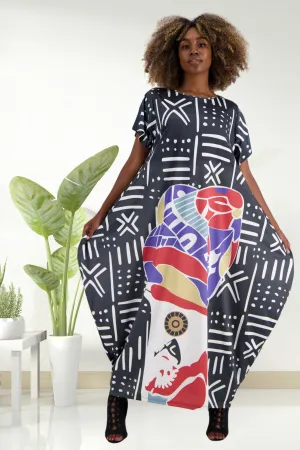 Geometric Tribal Print Maxi Dress