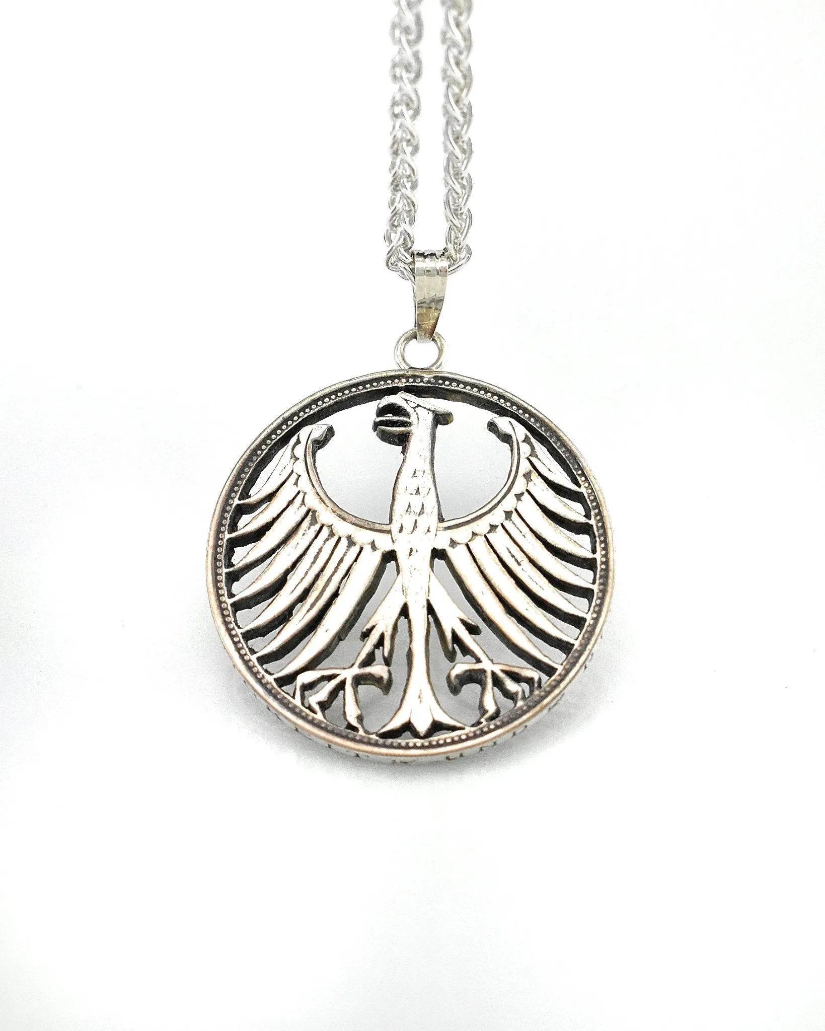 Germany - Silver Screaming Eagle Cut Coin Pendant