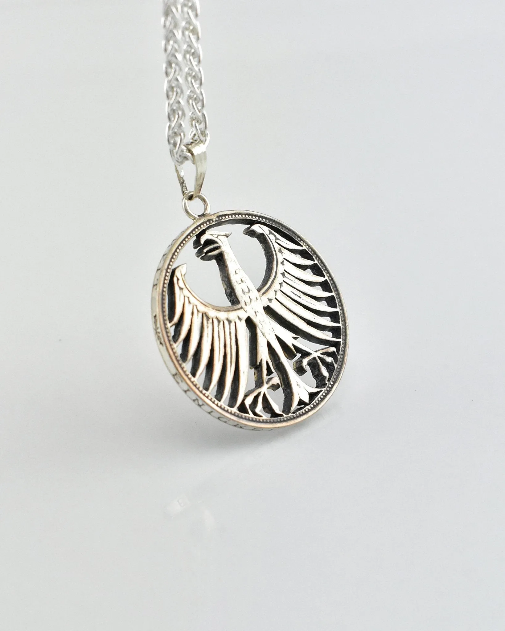 Germany - Silver Screaming Eagle Cut Coin Pendant